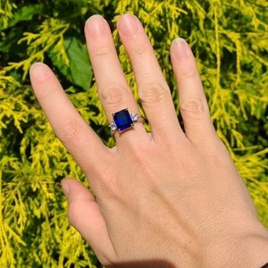 Faux sapphire ring